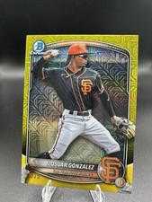 Josuar Gonzalez 2025 Bowman Draft Chrome Prospect Yellow Mojo /75 Giants