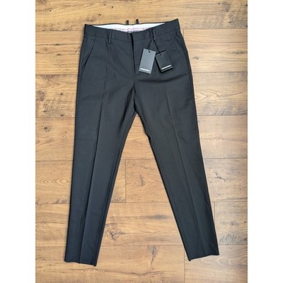 DSquared2 Black Wool Blend Tailored Dress Pants Women's Size 44 (unhemmed)
