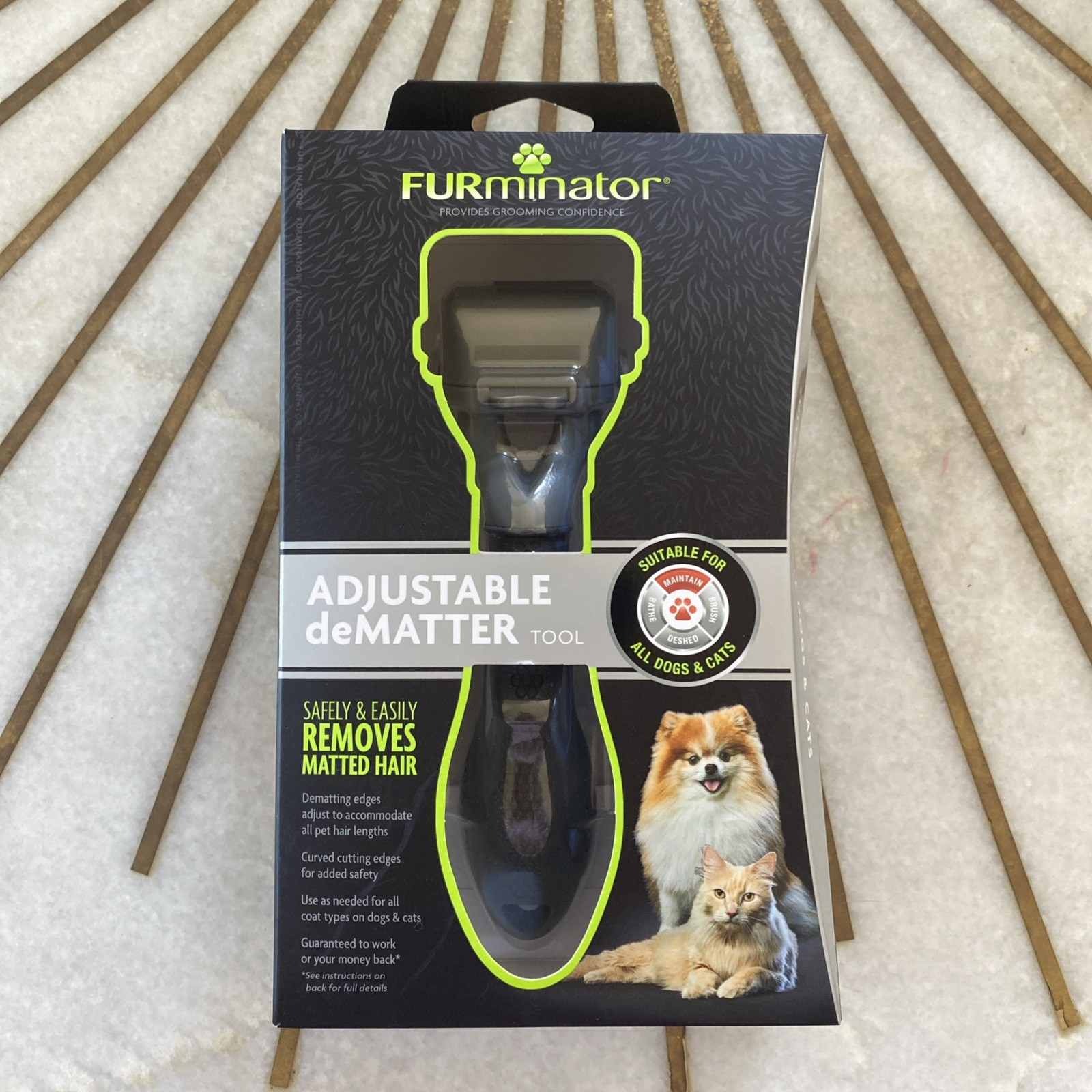 Furminator Adjustable Dematter Brush Tool For Cats Dogs Long
