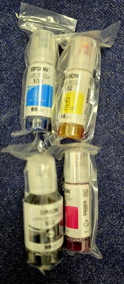 Genuine Epson 102 Ink Bottles EcoTank for ET-2700 ET-4750 3850 ET-4850 Free P&P - Image 2 of 2