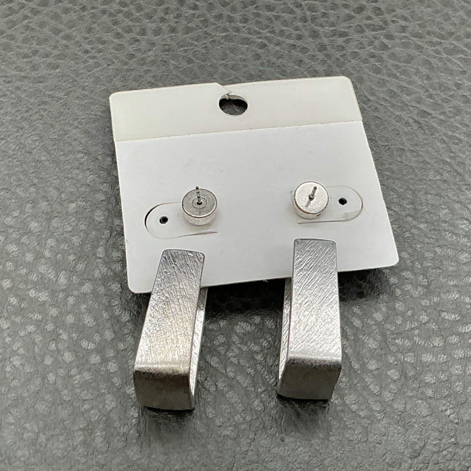 Chicos Earrings Silver Tone Rectangle Dangle Drop… - image 4