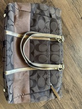 Coach C Brown Canvas Diaper Bag Tote Good Condition Gently Used