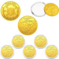 5 Pieces Tooth Fairy Gold Coins for Kids Boys Girls Lost Teeth Reward Commemorat