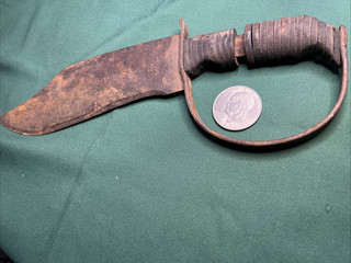 D guard bowie knife CRUSTY Barn Find 13 1/2” Long 9” Blade