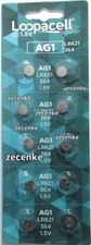 10 Pk Fresh AG1 LR621 364 SR60 164 364A Alkaline Button Cell Batteries