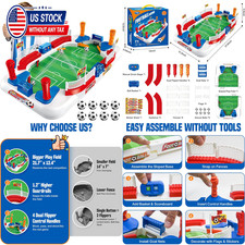 Kids Foosball Table Toy with Dual Flipper Controls 21.7x12.4 Inches Soccer Gift