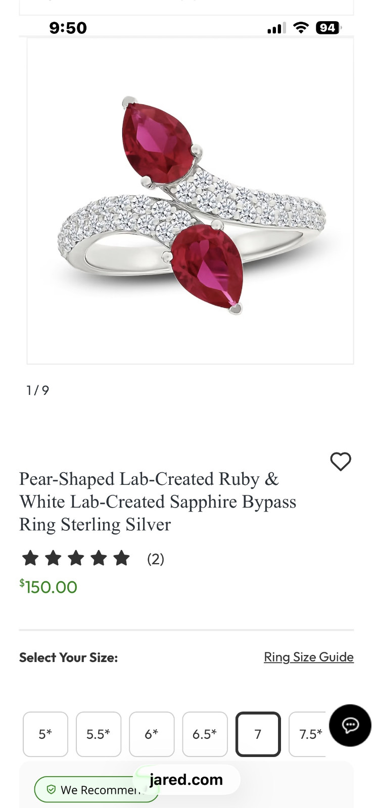 Lab Created - Ruby, White Sapphire, and Sterling … - image 4