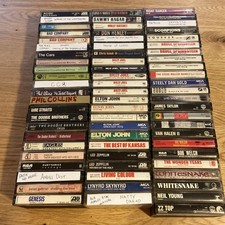 Lot of 70 Classic Rock Cassette Bruce CCR Billy Joel U2 Zeppelin Eagles AC/DC  