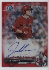 2017 Bowman Draft Chrome Pick Red Wave Refractor 1/5 Jacob Pearson Auto 1e0