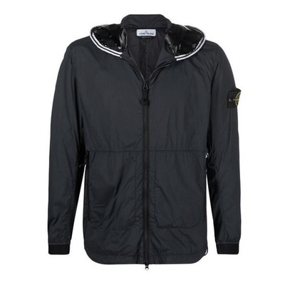 Stone Island Kapuzenjacke Skin Touch mit Aufnäher Schwarz V0029 52912356