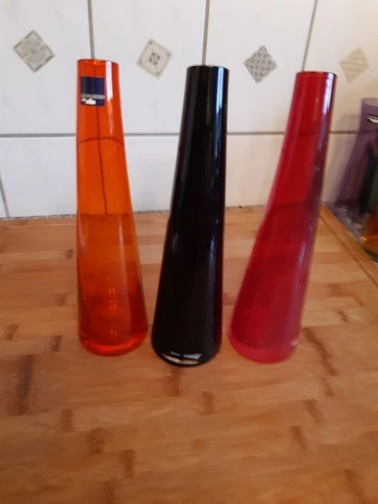 3 Stück  Leonardo Glasvasen bunt