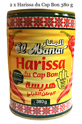 2 x 380 g HARISSA CHILLI - GEWÜRZPASTE - CHILLIPASTE SCHARFE SAUCE AUS TUNESIEN