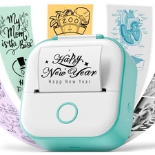 Phomemo T02 Smartphone Compatible Mini Printer Mobile Thermal Printer Portable