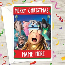 SING Personalised CHRISTMAS Card - A5 movie buster ash gunter johnny meena music