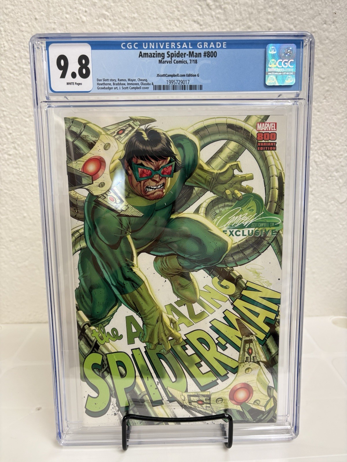 Amazing Spider-Man #800, 2018 Marvel Comics, JScottCampbell.com, G  CGC 9.8