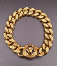 VERSACE Medusa Kette Armband Gold Farbe Kühn Vintage Stil Herren Ohne Box Japan