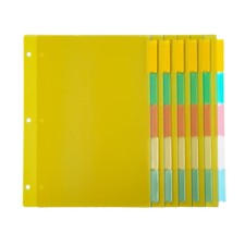 5-Tab 6 Sets Plastic Binder Dividers, 8 Tab Insertable Index Dividers with 3 ...