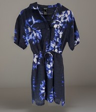 NWT Simply Vera Wang Beach Dress Cover Up Womans XS Blue Tie Dye Floral