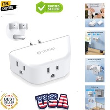 Outlet Extender, 3-Prong Grounded Wall Plug Splitter, 3 Way Angled Outlet Ada...
