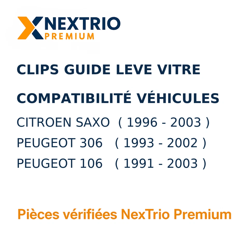 Clip Fixation Lève-Vitre Peugeot 106 306 Citroën Saxo – Réparation Rapide - Photo 2/4