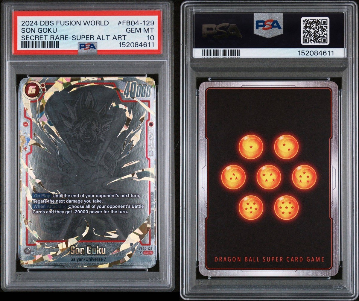 PSA 10 Son Goku FB04-129 Secret Rare Super Alt Art DB Fusion World