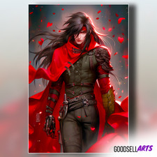Vincent Valentine Poster, Final Fantasy VII Rebirth Remake FF7 Gamer Wall Art