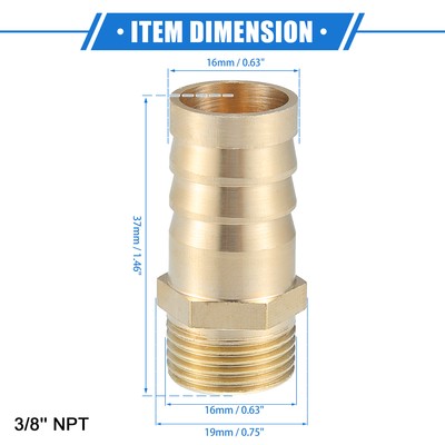 Raccordo Per Tubo Flessibile In Ottone - 3/8'' NPT, 16 Mm, Per Auto E Moto, Tonalità Oro - Foto 6