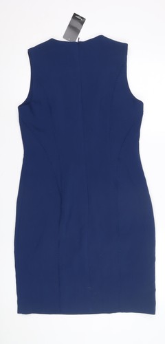 Mango Women's Blue Sleeveless Dress, Size 12, New - Picture 2 of 12