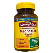 Nature Made Magnesium Glycinate 200mg 60 Caps...