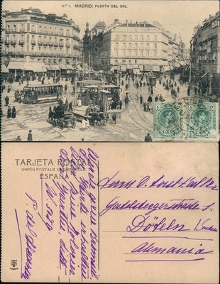 Postales Madrid Puerto del Sol 1923