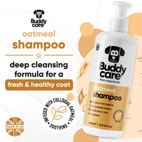 Buddycare Haferflocken Hundeshampoo für juckende Haut & stinkende Hunde - SLS, sulfatfrei - Bild 1 von 10
