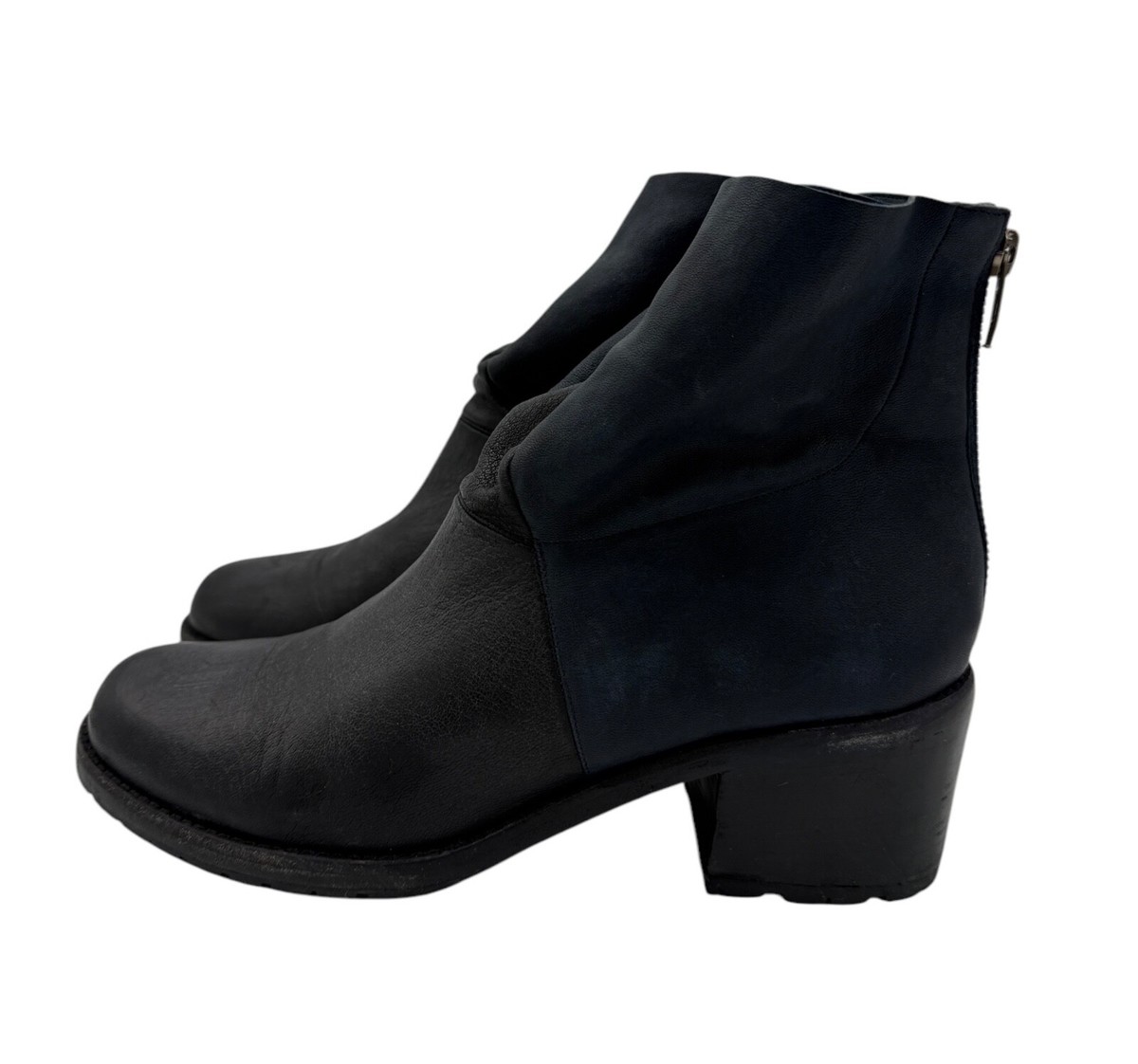 LD Tuttle Boots Size 8 Black Leather Button Zip Up Ankle Bootie Made in Italy View 3