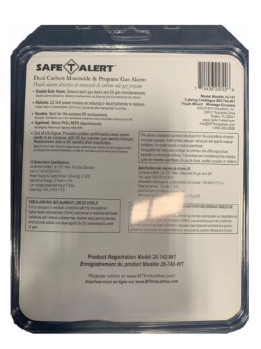 MTI Industry Safe-T-Alert Propane Carbon Monoxide Gas Detector Camper Boat RV - Foto 12 di 27