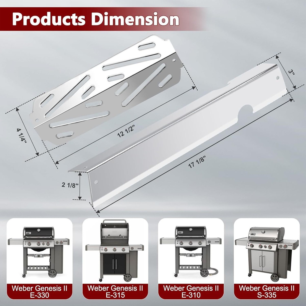66685 Heat Deflectors 66795 Flavorizer Bars for Weber Genesis II