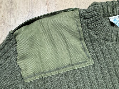 Vintage British Army Military OD Green Wool Sweater Pullover Knit Surplus SIZE 3 - Picture 5 of 14