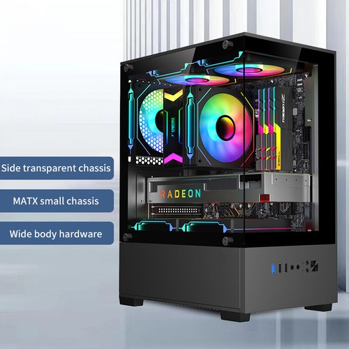 Transparent Desktop PC Case Computer Tower For M-ATX ITX Motherboard 240mm F _xi - Photo 10/14