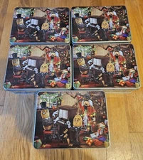 Lot Of 5 Mr. Peanut Happy Holidays Tin Metal