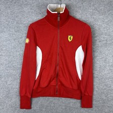 Scuderia Ferrari Jacket Womens Uk 14 Large Full Zip Red Cotton Top Jumper F1
