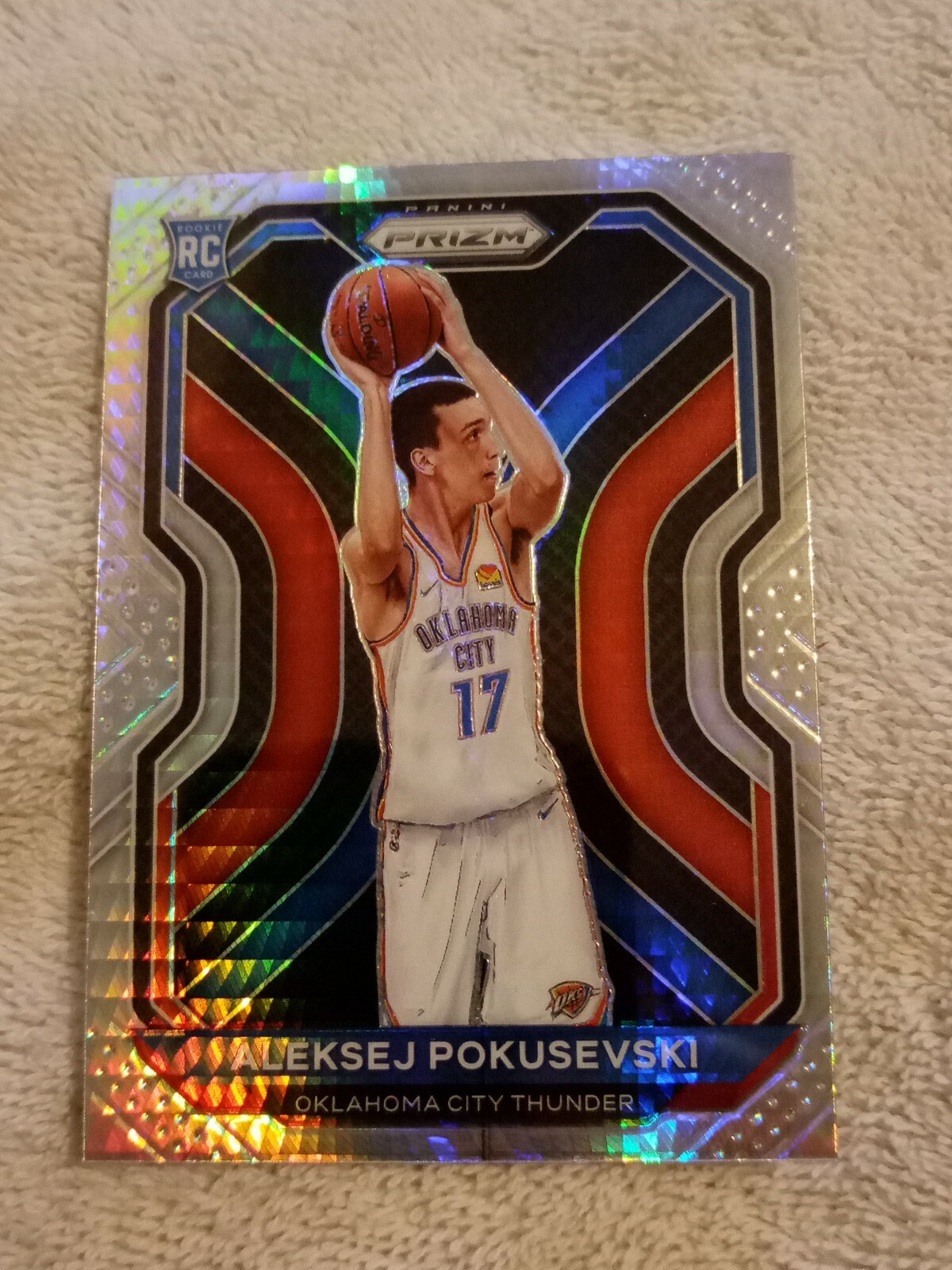 2020-21 ALEKSEJ POKUSEVSKI PANINI PRIZM #264 HYPER PRIZM ROOKIE RC CARD THUNDER