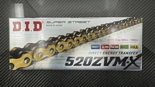 D.I.D DID ZVM-X 520 Gold Chain 120 Links with Rivet Master Link