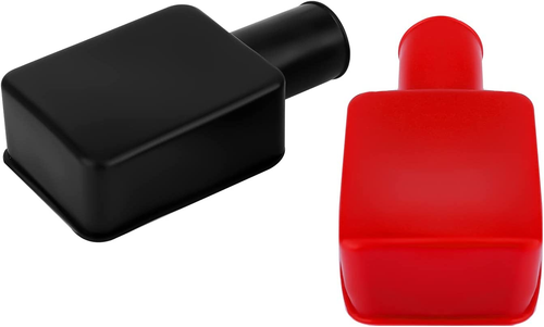 2Pcs Battery Terminal Covers Auto, Red & Black Soft Rubber Positive Negative Ins - Picture 10 of 12