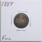 1887 10C Seated Liberty Dime in Fine Condition #3854