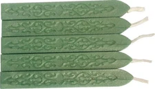 Shimmering Green Sealing Wax (with wick) - 5 Sticks
