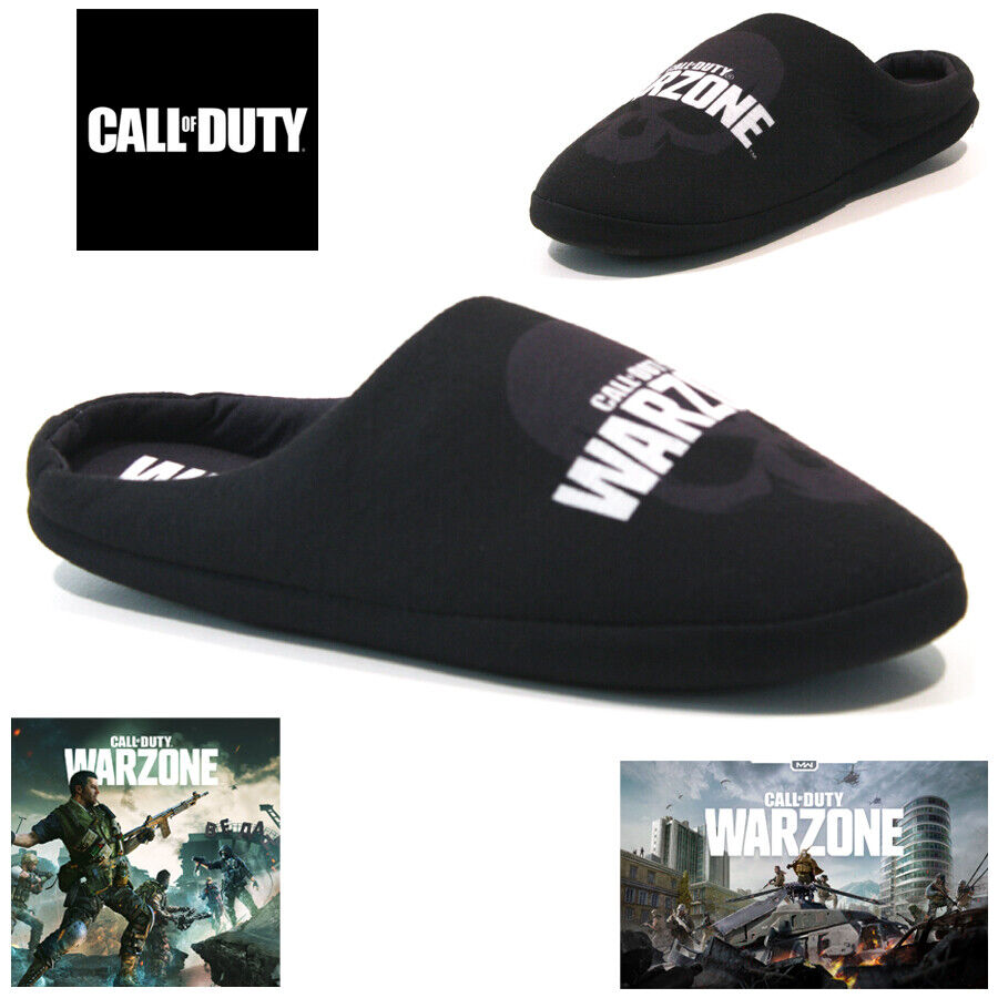 MENS CALL OF DUTY WARZONE SLIPPERS NOVELTY WARM COMFORT FLEECE