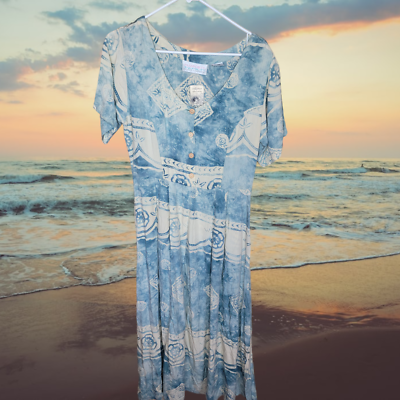 Passports of Pier 1 Imports Batik Print Beachy Hawaiian dress Medium Med  Womens