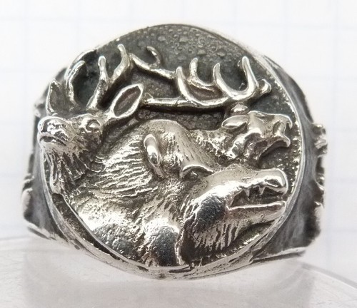 RING - der Hirsch. Reh. Wildschwein. – JÄGER - SILBER - Bild 4 von 8