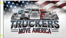 3X5 TRUCKERS MOVE AMERICA TRUCK DRIVERS BIG RIGS FLAG BANNER W/ GROMMETS