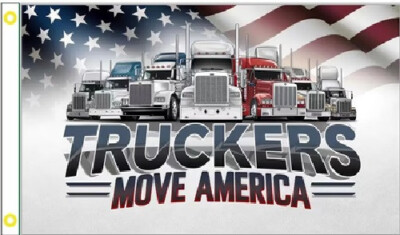 Big Rig Flags 3X5 TRUCKERS MOVE AMERICA TRUCK DRIVERS BIG RIGS FLAG BANNER W ...