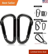 Multi-Purpose 860lbs Carabiner Clips -  Iron D-Rings for Outdoor Gear