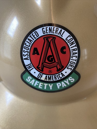 Vintage MSA V-Guard Hard Hat Helmet Associated General Contractors of America - Picture 2 of 9